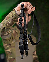 Двоточковий зброярський ремінь чорний ПП7605