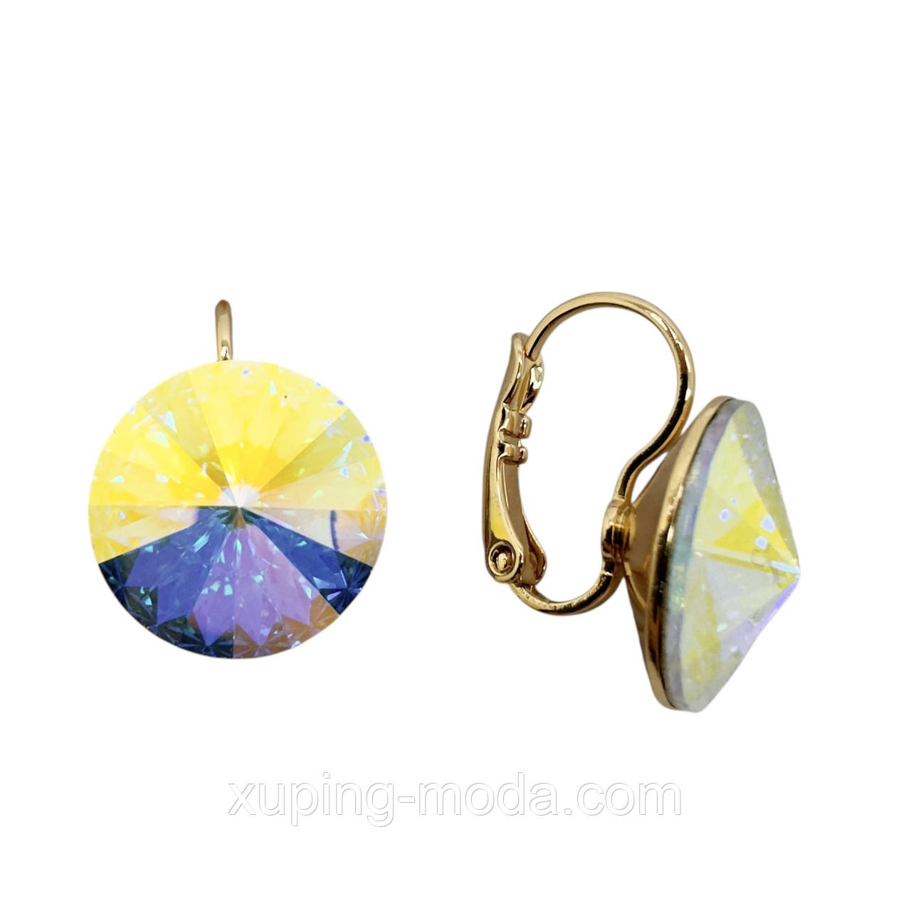 20х15 мм. Сережки сваровскі ксюпінг оптом. 18 к, фото 1