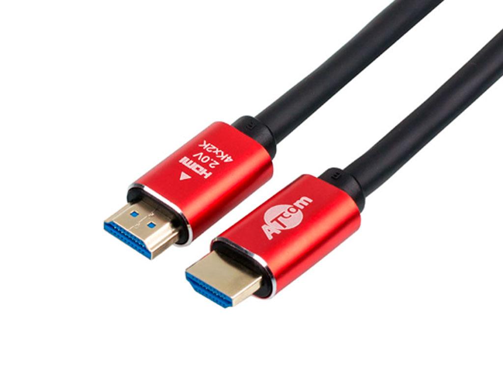 Кабель Atcom HDMI-HDMI 2м Red/Gold v2.0 4k