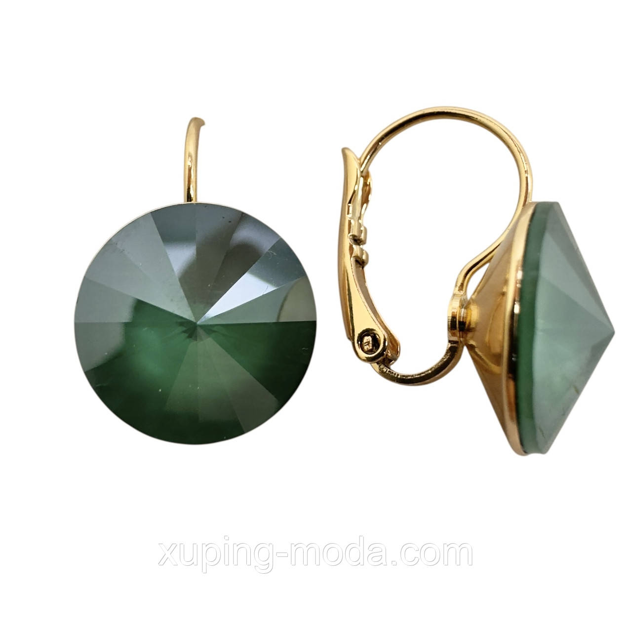 20х15 мм. Сережки сваровскі ксюпінг оптом. 18 к, фото 1