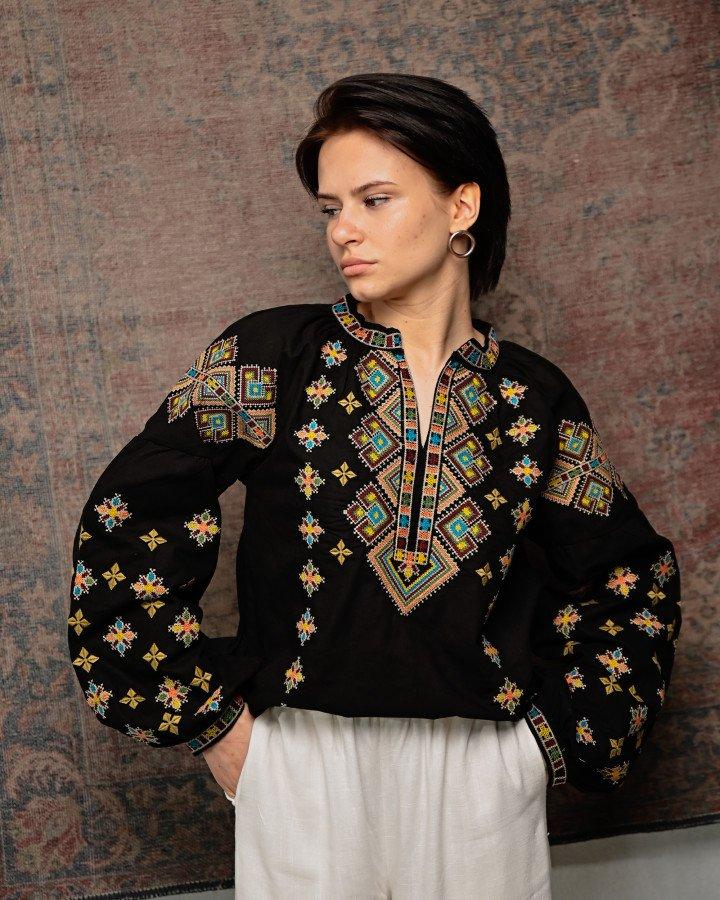 Жіноча вишиванка чорна ПП7449, фото 1