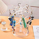 Підставка для сережок, що обертається (28,5×20,5×16 см), Прозорий / Тримач для прикрас / Вішалка для сережок, фото 2