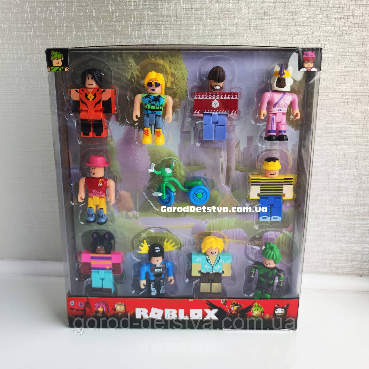Ігровий набір фігурки Roblox 10 героїв з велосипедом фігурки Роблокс Рухливі руки та ноги, фото 1