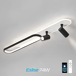 Керований LED світильник Esllse EDINBURGH 70W+4W 2LR APP чорний + білий з пультом та додатком для смартфону 1000x160-WHITE/BLACK