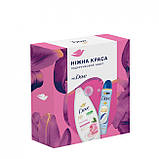 DOVE Подарунковий набір Ніжна краса гель для душу 250 / Антиперспирант 150мл., фото 2