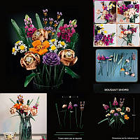 КОРОБКА ПРИМʼЯТА 3D Великий дитячий конструктор Букет Польових Квітів 856 деталей декоративні квіти для дому