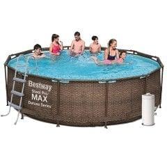 Каркасний басейн Bestway 56709-5, 366 x 100 cм (3 785 л/год, драбина, тент, підстилка), фото 1
