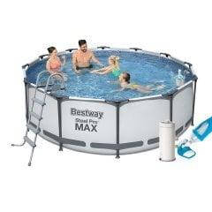 Каркасний басейн Bestway 56420-5, 366 х 122 см (3 785 л/год, драбина, тент, підстилка, набір для догляду)