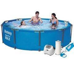 Каркасний басейн Bestway 56984-6, 305 х 100 см (4 г/год, 3785 л/год, тент, підстилка, набір для догляду)