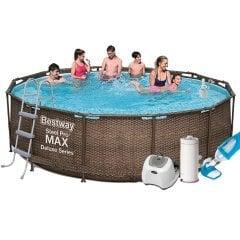 Каркасний басейн Bestway 56709-6, 366 x 100 cм (4 г/год, 3785 л/год, тент, підстилка, драбина, набір для