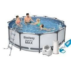 Каркасний басейн Bestway 56420-7, 366 х 122 см (4 г/год, 3785 л/год, тент, підстилка, драбина, набір для