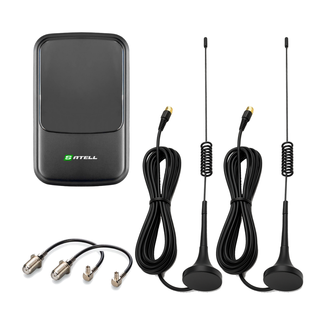 4G авто комплект WiFi роутер Satell F3000 Black + 2 автомобільні антени по 7 Дб