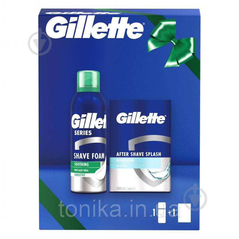 Gillette Подарунковий  Набор пена для бритья 200 мл / лосьйон  после бритья  100мл для чувствительной кожи