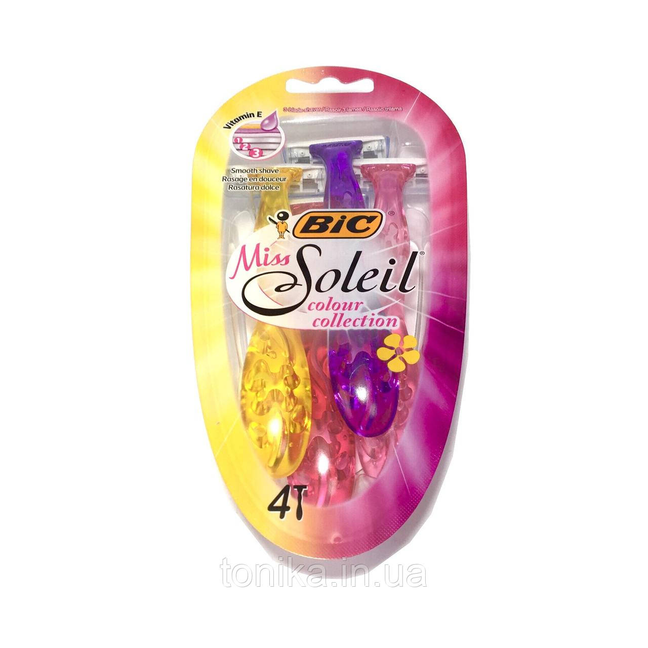 BIC Soleil бритва 3-лизова для гладкого ковзання паковання 4 шт./ Станок для гоління, фото 1