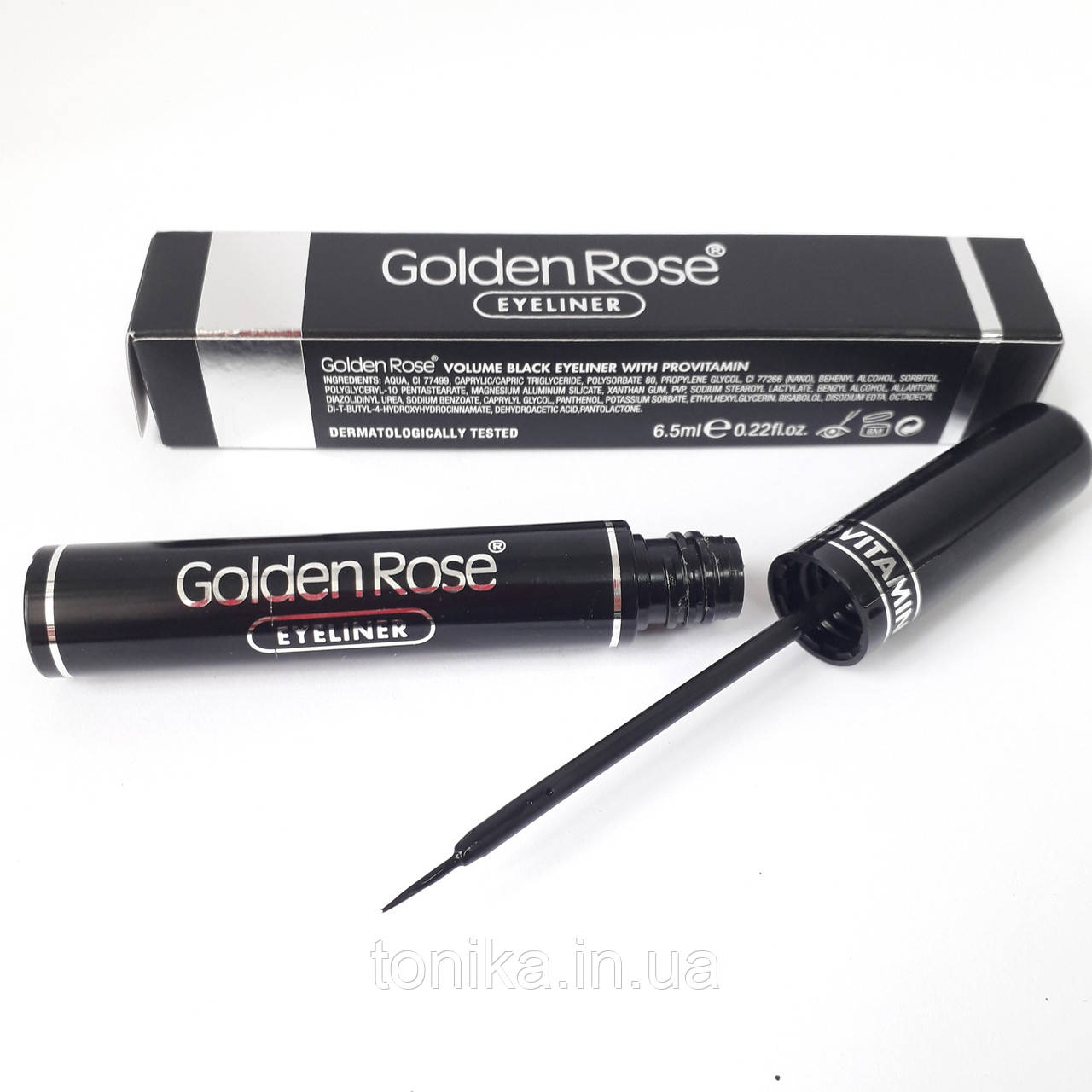 Підводка для очей Голден РОуз Golden Rose Volume Black Eye Liner with provitamine / чорна