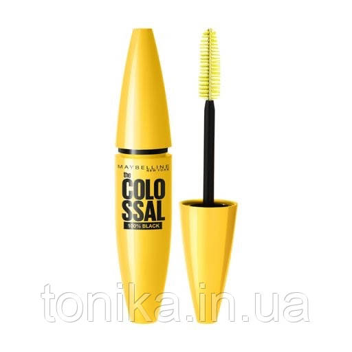 Туш для вій Maybelline New York The Colossal 100% Black, чорна, фото 1