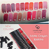 Матова стійка помада-олівець тон 11 Golden Rose MATTE LIPSTICK CRAYON/Туреччина, фото 6