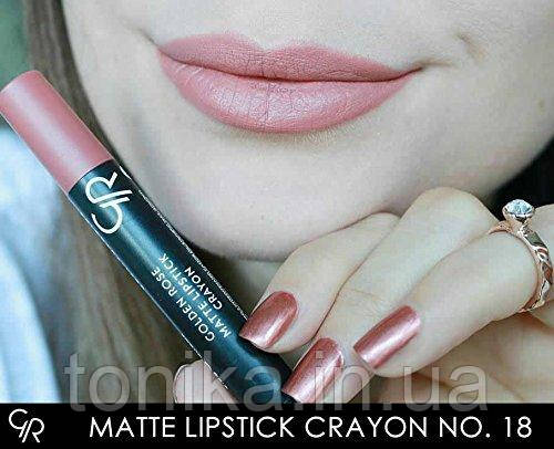 Матова стійка помада-олівець тон 18 Golden Rose MATTE LIPSTICK CRAYON/Туреччина