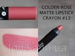 Матова стійка помада-олівець тон 13 Golden Rose MATTE LIPSTICK CRAYON/Туреччина, фото 1