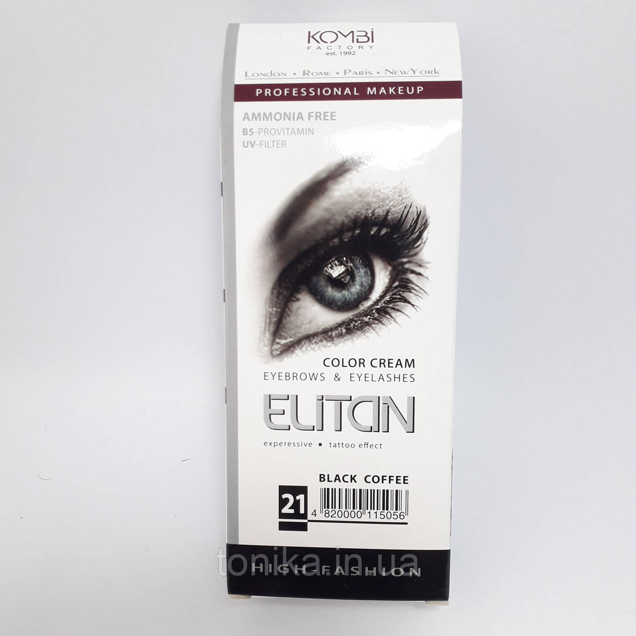 ELITAN Крем- Фарба для брів і вій тон 21 Чорна Кава Ефект Татуажа Елітан, фото 1
