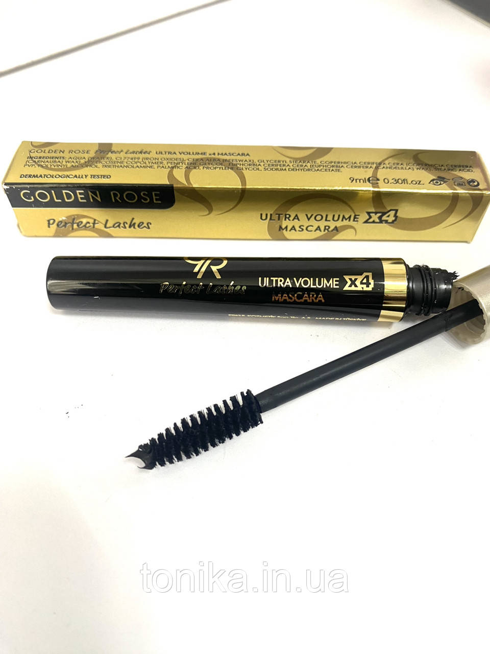 Туш для вій чорна Golden Rose Perfect Lashes Ultra Volume x4 Mascara 9 мл, фото 1