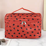 Косметичка Красная с узором Серце, фото 2
