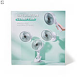 Акумуляторний вентилятор з прищіпкою, 5 швидкостей, 3 режими світла, USB Type-C, 1200мАч, фото 4