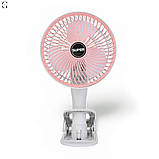 Акумуляторний вентилятор з прищіпкою, 5 швидкостей, 3 режими світла, USB Type-C, 1200мАч, фото 5