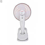 Акумуляторний вентилятор з прищіпкою, 5 швидкостей, 3 режими світла, USB Type-C, 1200мАч, фото 7