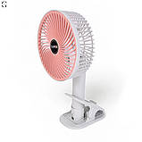 Акумуляторний вентилятор з прищіпкою, 5 швидкостей, 3 режими світла, USB Type-C, 1200мАч, фото 8