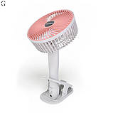 Акумуляторний вентилятор з прищіпкою, 5 швидкостей, 3 режими світла, USB Type-C, 1200мАч, фото 9