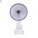 Акумуляторний вентилятор з прищіпкою, 5 швидкостей, 3 режими світла, USB Type-C, 1200мАч, фото 6