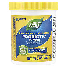 Пробиотики, Primadophilus® Reuteri Probiotic Powder, Nature's Way, порошок, для детей от 2 лет, 3 млрд КОЕ, 141.75 г