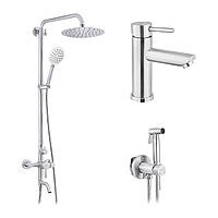 Набор 3 в 1 душова система Kroner Edelstahl Klassisch-ESG063 + змішувач Edelstahl Klassisch-ESG010 + змішувач