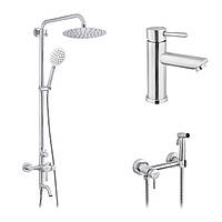 Набор 3 в 1 душова система Kroner Edelstahl Klassisch-ESG063 + змішувач Edelstahl Klassisch-ESG010 + змішувач