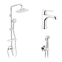 Набор 3 в 1 душова система Kroner Armada-C064K + змішувач Armada-C010 + змішувач Bidet-C082