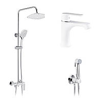 Набор 3 в 1 душова система Kroner Armada-W063 + змішувач Armada-W010 + змішувач Bidet-C082