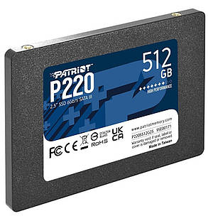 Накопичувач SSD 512GB Patriot P220 2.5" SATAIII TLC (P220S512G25), фото 3