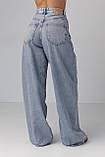 Жіночі широкі джинси wide-leg - синій цвет, 34р (є розміри), фото 2