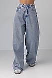 Жіночі широкі джинси wide-leg - синій цвет, 34р (є розміри), фото 7