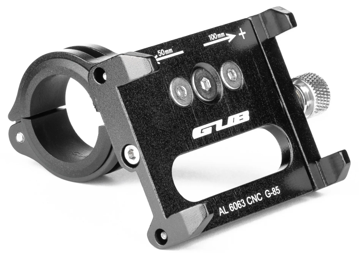 Тримач гаджета GUB G-85 на кермо/винос алюмінієвий чорний, фото 1