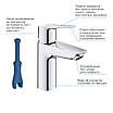 Змішувач для раковини Grohe QuickFix Start S-Size 23551002 з донним клапаном, фото 5