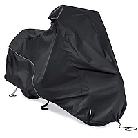 Захисний тент-чохол на мотоцикл, Водонепроникний чохол для мотоцикла розмір XL, Чорний захисний чохол