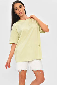 Футболка жіноча однотонна мятного кольору р.44-46 203213M