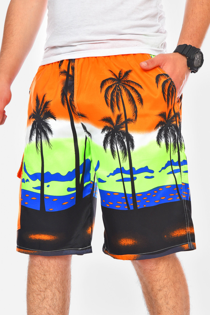 Шорти чоловічі помаранчевого кольору з принтом р.M 200591M, фото 1