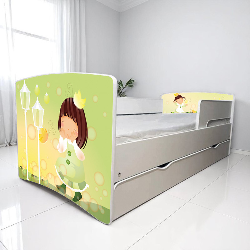 Ліжко для дівчинки Принцеса Дрема з шухлядою + захисний бортик, дитячі меблі Dream style, фото 1