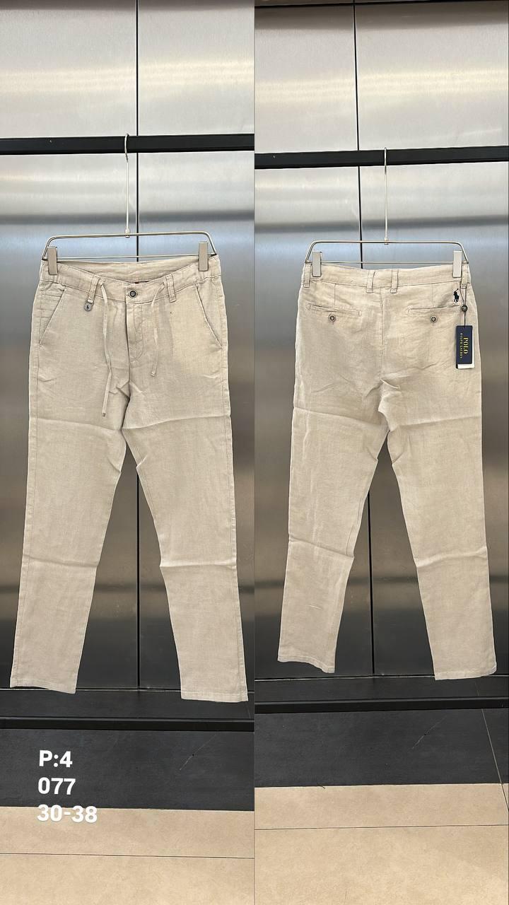 Чоловічі лляні штани LORO PIANA CK9854 бежеві, фото 1