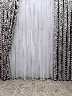 Штора з візерунком "Скандинавія" преміум якості, колір світло-сірий