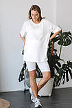 Трикотажний костюм для вагітних та годуючих з футболкою і шортами молочний S, фото 6