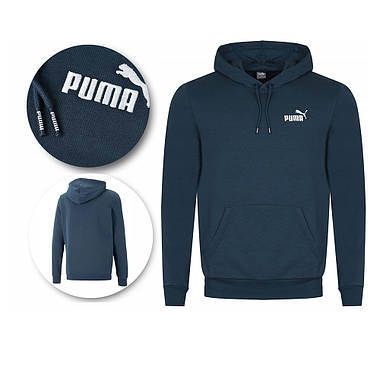 Кофта чоловіча Puma ESS Logo Hoodie TR XL Dark Night, фото 5